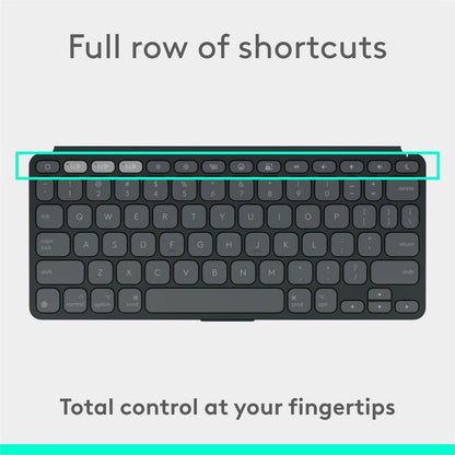 Alternate-Image8 Image for Logitech Keys-To-Go 2 Portable Wireless iPad Keyboard With Built-in Cover, Slim and Compact Wireless Keyboard for iPad, iPhone, Mac, and Apple TV, Easily Switch Between Devices (Graphite)