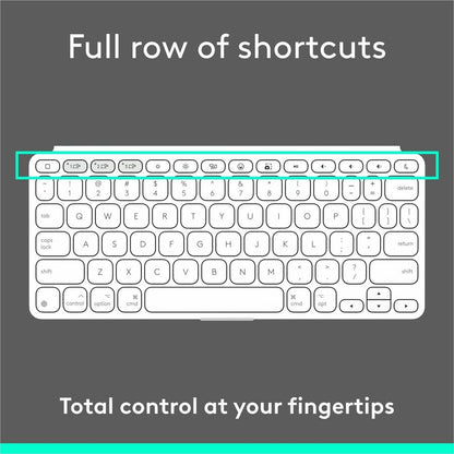 Alternate-Image8 Image for Logitech Keys-To-Go 2 Portable Wireless iPad Keyboard With Built-in Cover, Slim and Compact Wireless Keyboard for iPad, iPhone, Mac, and Apple TV, Easily Switch Between Devices (Pale Grey)