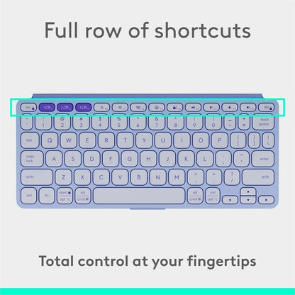 Alternate-Image8 Image for Logitech Keys-To-Go 2 Portable Bluetooth Keyboard for Tablet With Built-in Cover, Slim and Compact Wireless Keyboard for Windows, Android, Linux, iPad, iPhone, Mac, Apple TV (Lilac)