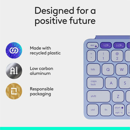 Alternate-Image6 Image for Logitech Keys-To-Go 2 Portable Bluetooth Keyboard for Tablet With Built-in Cover, Slim and Compact Wireless Keyboard for Windows, Android, Linux, iPad, iPhone, Mac, Apple TV (Lilac)