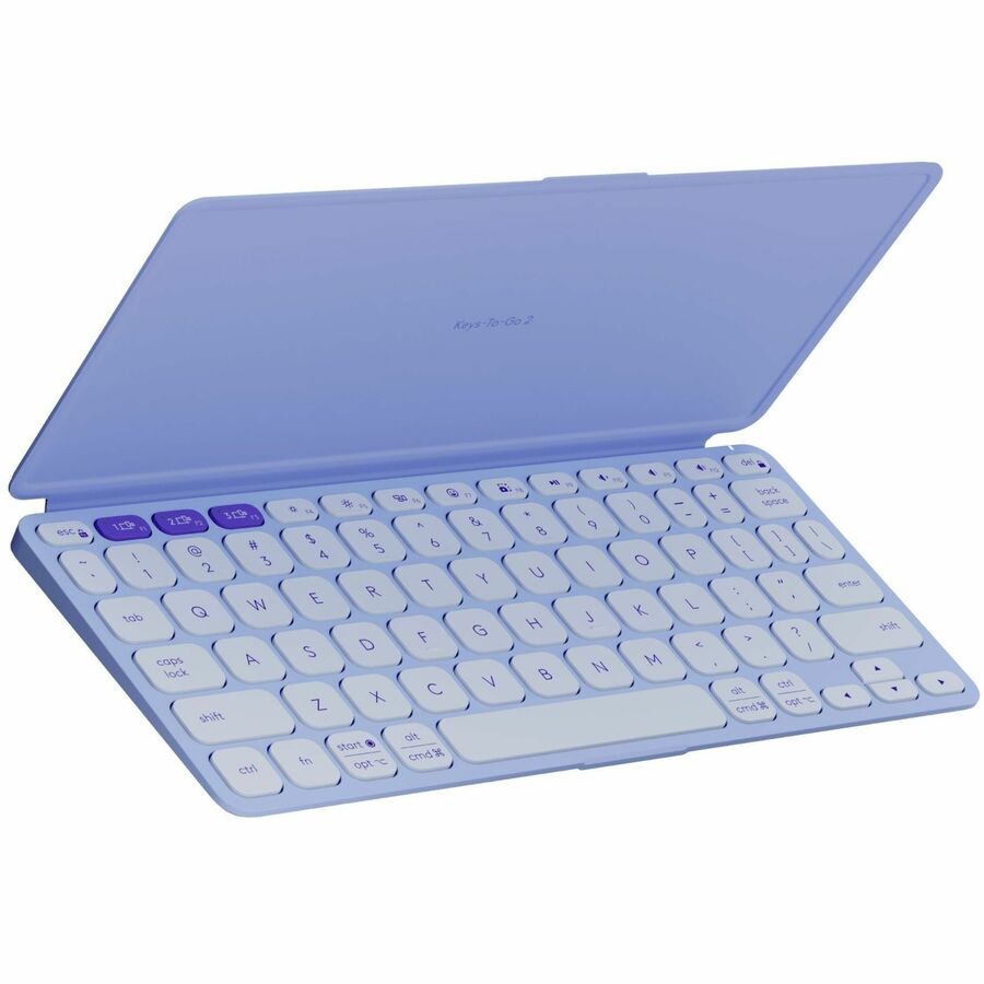 Alternate-Image10 Image for Logitech Keys-To-Go 2 Portable Bluetooth Keyboard for Tablet With Built-in Cover, Slim and Compact Wireless Keyboard for Windows, Android, Linux, iPad, iPhone, Mac, Apple TV (Lilac)