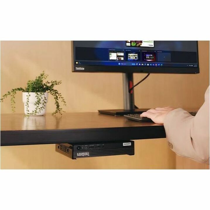 Life-Style Image for Lenovo ThinkCentre M75q Gen 5 12RQ000KUS Desktop Computer - AMD Ryzen 5 PRO 8500GE - 16 GB - 512 GB SSD - Tiny - Black