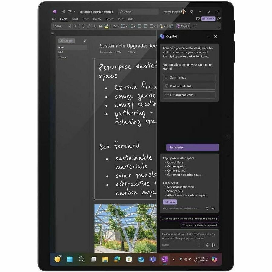 Front Image for Microsoft Surface Pro 11 Copilot+ PC Tablet - 13" - Qualcomm Snapdragon X Elite - 16 GB - 1 TB SSD - Windows 11 Pro - Black