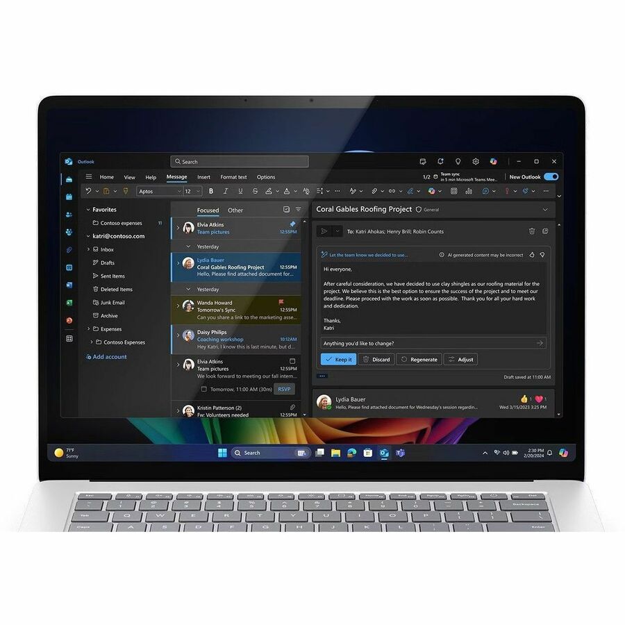 Alternate-Image2 Image for Microsoft Surface Laptop 7 15" Touchscreen Copilot+ PC Notebook - 120 Hz - Qualcomm Snapdragon X Elite - 16 GB - 256 GB SSD - English Keyboard - Platinum