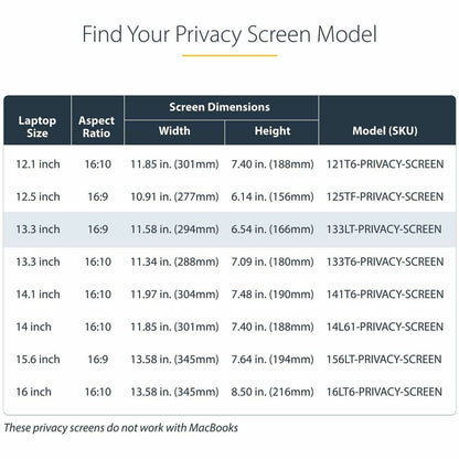 Alternate-Image6 Image for StarTech.com 13.3-inch 16:9 Flip-Up Privacy Screen with Touch, Anti-Glare Blue Light Filter, Laptop Monitor Screen Protector