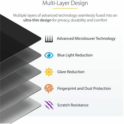 Alternate-Image4 Image for StarTech.com 14-inch 16:10 Flip-Up Privacy Screen with Touch, Anti-Glare Blue Light Filter, Laptop Monitor Screen Protector