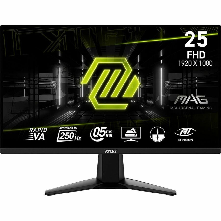 Front Image for MSI MAG 255XFV 25" Class Full HD Gaming LED Monitor - 16:9 - Metallic Black