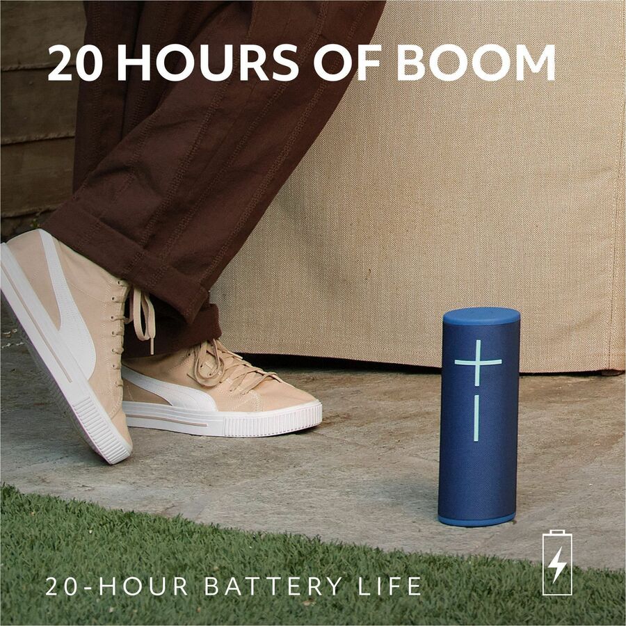Alternate-Image2 Image for Ultimate Ears MEGABOOM 4 Portable Waterproof Bluetooth Speaker With Powerful 360-Degree Sound and Thundering Bass, Floating Speaker With 20-Hour Battery and 147ft (45m) Range, Blue