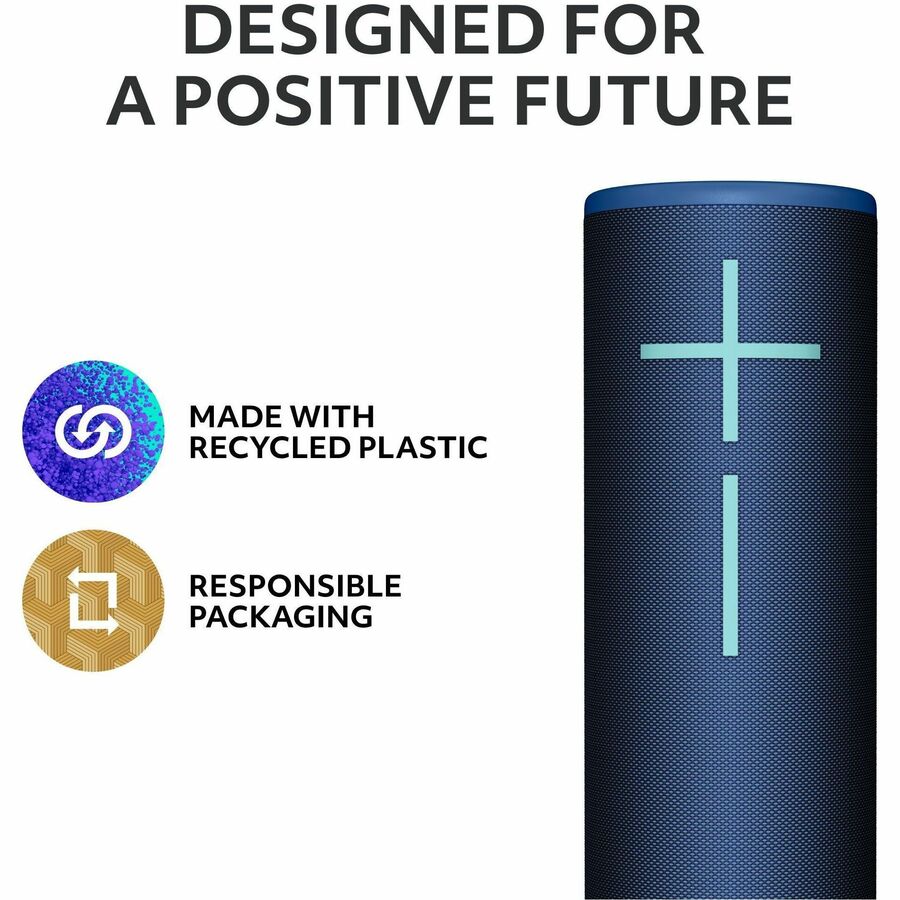 Alternate-Image5 Image for Ultimate Ears MEGABOOM 4 Portable Waterproof Bluetooth Speaker With Powerful 360-Degree Sound and Thundering Bass, Floating Speaker With 20-Hour Battery and 147ft (45m) Range, Blue
