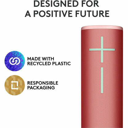 Alternate-Image5 Image for Ultimate Ears MEGABOOM 4 Portable Waterproof Bluetooth Speaker With Powerful 360-Degree Sound and Thundering Bass, Floating Speaker With 20-Hour Battery and 147ft (45m) Range, Red
