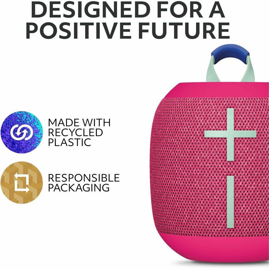 Alternate-Image5 Image for Ultimate Ears WONDERBOOM 4 Portable Waterproof Bluetooth Speaker With Big Bass and 360-Degree Sound, Dustproof Floating Speaker With 131ft (40m) Range, Pink