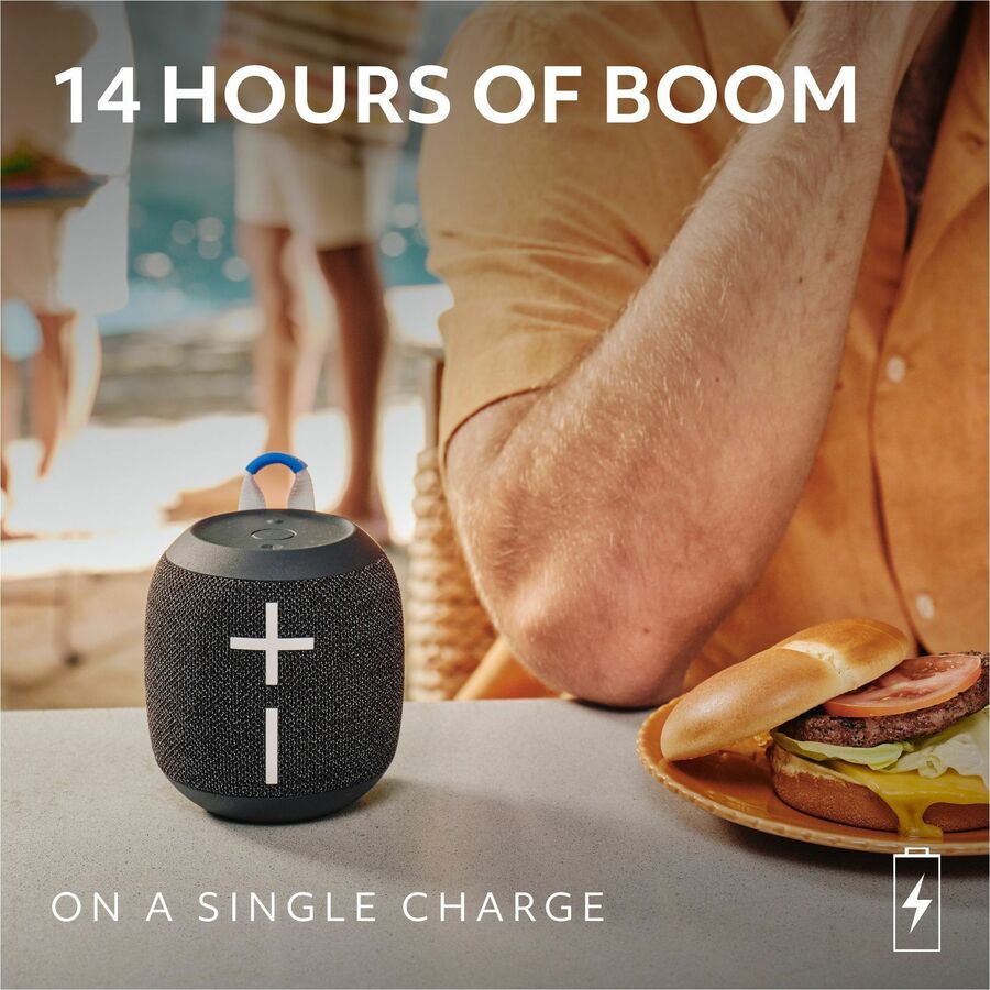Alternate-Image3 Image for Ultimate Ears WONDERBOOM 4 Portable Waterproof Bluetooth Speaker With Big Bass and 360-Degree Sound, Dustproof Floating Speaker With 131ft (40m) Range, Black