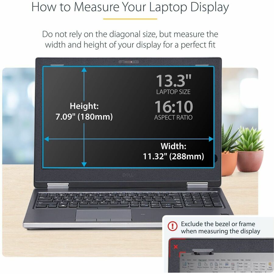 Alternate-Image5 Image for StarTech 13.3-inch 16:10 Flip-Up Privacy Screen with Touch, Anti-Glare Blue Light Filter, Laptop Monitor Screen Protector