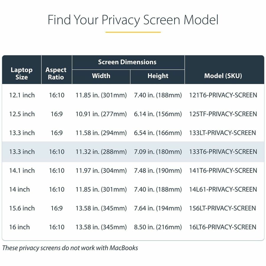 Alternate-Image6 Image for StarTech 13.3-inch 16:10 Flip-Up Privacy Screen with Touch, Anti-Glare Blue Light Filter, Laptop Monitor Screen Protector