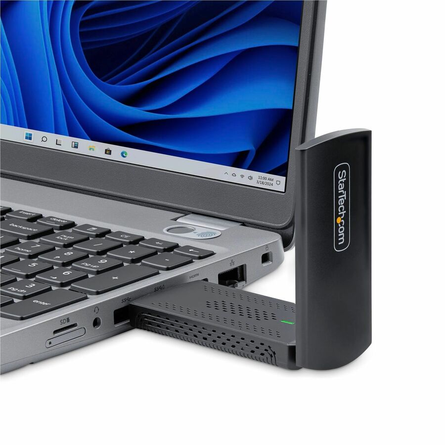 Alternate-Image2 Image for StarTech.com Wi-Fi 6E USB Adapter/Dongle, For Desktop/Laptop PC, Wireless NIC Up To 2402Mbps, WiFi 2.4/5/6GHz Network, 802.11ax