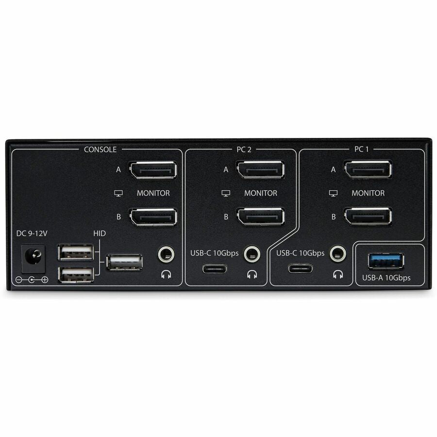 Alternate-Image5 Image for StarTech.com 2-Port Dual-Monitor DisplayPort 1.4 KVM Switch, 8K 60Hz / 4K 144Hz, 2x USB 10Gbps Ports, Hotkey Switching, TAA Compliant
