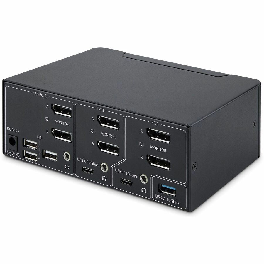 Alternate-Image1 Image for StarTech.com 2-Port Dual-Monitor DisplayPort 1.4 KVM Switch, 8K 60Hz / 4K 144Hz, 2x USB 10Gbps Ports, Hotkey Switching, TAA Compliant