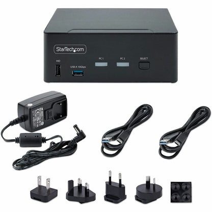 Alternate-Image6 Image for StarTech.com 2-Port Dual-Monitor DisplayPort 1.4 KVM Switch, 8K 60Hz / 4K 144Hz, 2x USB 10Gbps Ports, Hotkey Switching, TAA Compliant