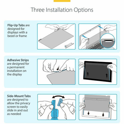 Alternate-Image7 Image for StarTech 17-inch 16:10 Flip-Up Privacy Screen with Touch, Anti-Glare Blue Light Filter, Laptop Monitor Screen Protector
