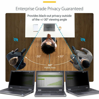 Alternate-Image1 Image for StarTech 17-inch 16:10 Flip-Up Privacy Screen with Touch, Anti-Glare Blue Light Filter, Laptop Monitor Screen Protector
