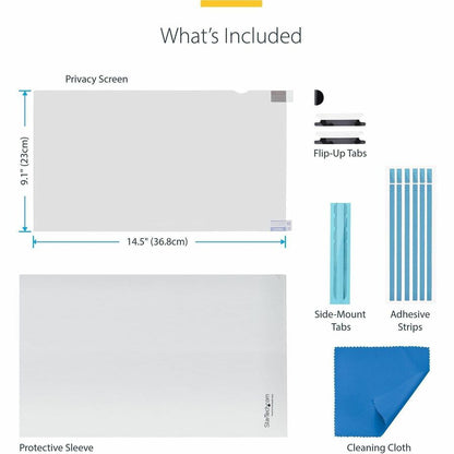 Alternate-Image8 Image for StarTech 17-inch 16:10 Flip-Up Privacy Screen with Touch, Anti-Glare Blue Light Filter, Laptop Monitor Screen Protector