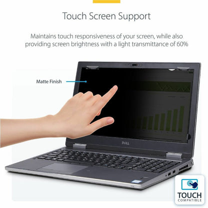 Alternate-Image3 Image for StarTech 17-inch 16:10 Flip-Up Privacy Screen with Touch, Anti-Glare Blue Light Filter, Laptop Monitor Screen Protector