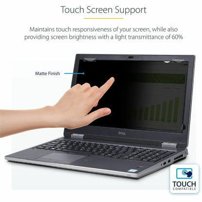 Alternate-Image3 Image for StarTech 15.6-inch 16:9 Flip-Up Privacy Screen with Touch, Anti-Glare Blue Light Filter, Laptop Monitor Screen Protector