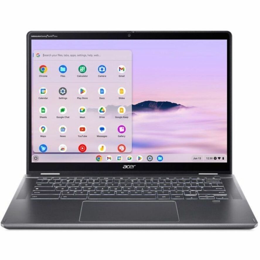 Front Image for Acer Chromebook Plus Spin 514 CPE594-1N CPE594-1N-38A1 14" Touchscreen Convertible 2 in 1 Chromebook - WUXGA - 60 Hz - Intel Core 3 100U - 16 GB - 256 GB SSD - English (US) Keyboard - Iron