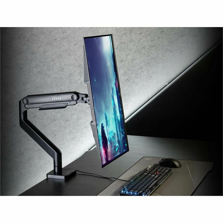 Life-Style Image for MSI Mounting Arm for Monitor, Flat Panel Display, Curved Screen Display - Matt Black