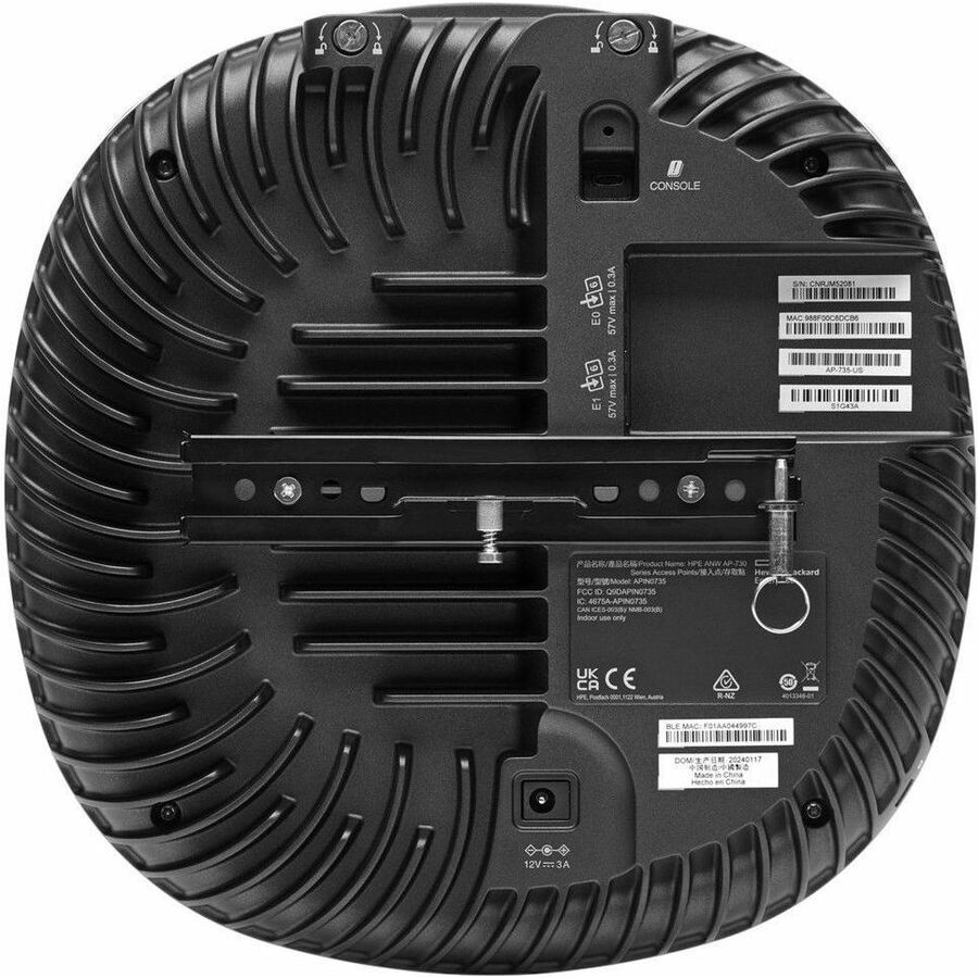 Rear Image for Aruba AP-735 Tri Band Wi-Fi 7 IEEE 802.11 a/b/g/n/ac/ax/be 9.30 Gbit/s Wireless Access Point - Indoor/Outdoor
