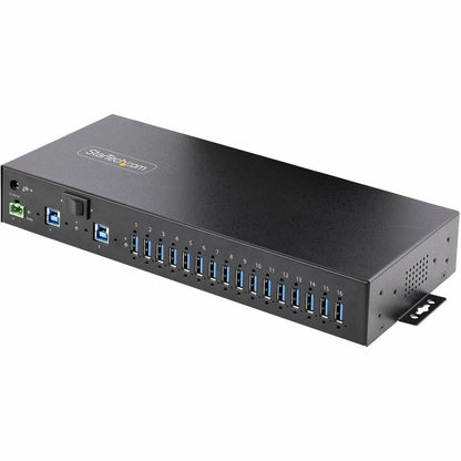 Main Image for StarTech 16-Port Industrial USB 5Gbps Hub with Power Adapter, Mountable, Terminal Block Power, USB Charging, Dual-Host Hub/Switch, TAA