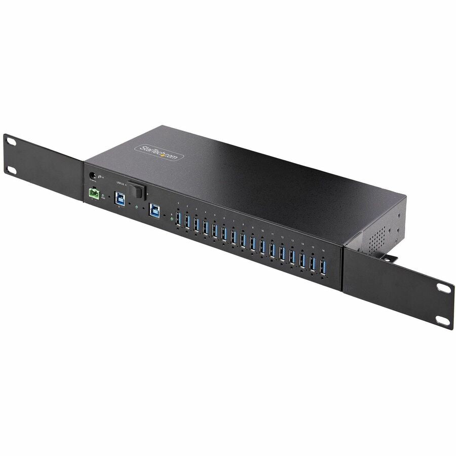 Alternate-Image6 Image for StarTech 16-Port Industrial USB 5Gbps Hub with Power Adapter, Mountable, Terminal Block Power, USB Charging, Dual-Host Hub/Switch, TAA