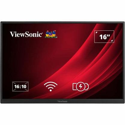 Front Image for ViewSonic VG1656N 16 Inch 1200p IPS Wireless Portable Monitor with 2 Way Powered 60W USB C, Built-in 4000 mAh Battery and Stand with Smart Cover