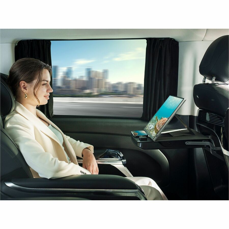 Life-Style Image for ViewSonic VG1656N 16 Inch 1200p IPS Wireless Portable Monitor with 2 Way Powered 60W USB C, Built-in 4000 mAh Battery and Stand with Smart Cover