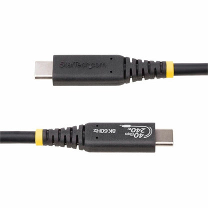 Alternate-Image3 Image for StarTech.com 1m (3.3ft) USB4 Cable, USB-IF Certified USB-C Cable, 40 Gbps, 240W PD 3.1, 8K 60Hz, Compatible w/Thunderbolt/USB 3.2 Ports