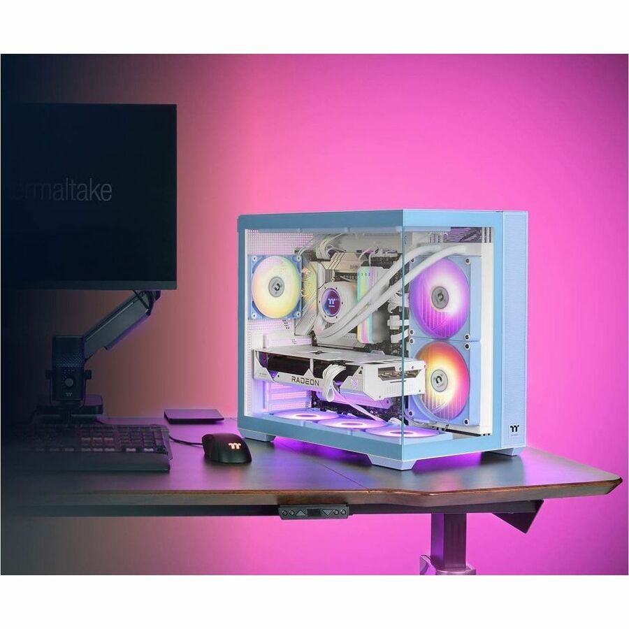 Alternate-Image4 Image for Thermaltake View 380 TG ARGB Hydrangea Blue Mid Tower Chassis