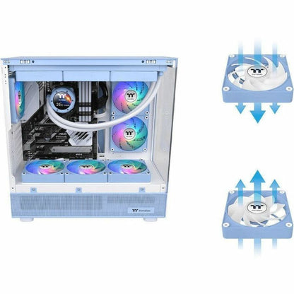 Alternate-Image5 Image for Thermaltake CT120 EX Reverse ARGB Sync PC Cooling Fan Hydrangea Blue (3-Fan Pack) - 3 Pack