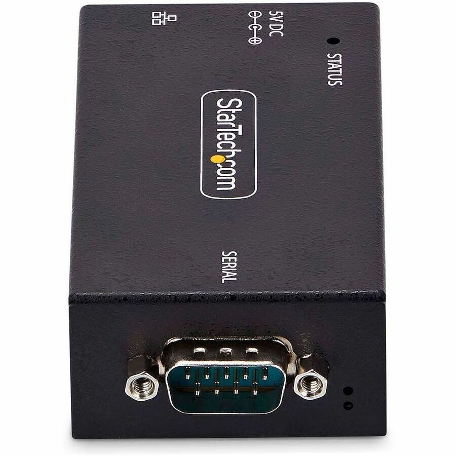 Rear Image for StarTech.com 1-Port Serial to Ethernet Adapter, IP Serial Device Server For Remote RS232 Devices, Wall/DIN Rail Mount, LAN To DB9 Converter
