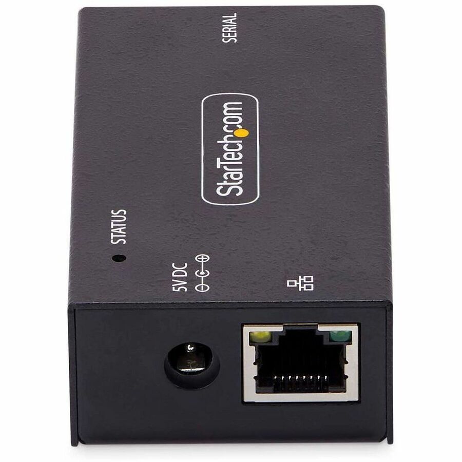 Front Image for StarTech.com 1-Port Serial to Ethernet Adapter, IP Serial Device Server For Remote RS232 Devices, Wall/DIN Rail Mount, LAN To DB9 Converter