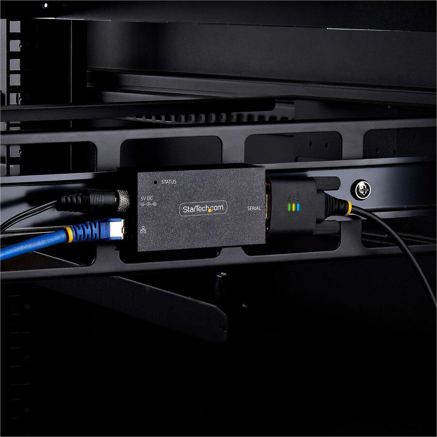 Life-Style Image for StarTech.com 1-Port Serial to Ethernet Adapter, IP Serial Device Server For Remote RS232 Devices, Wall/DIN Rail Mount, LAN To DB9 Converter