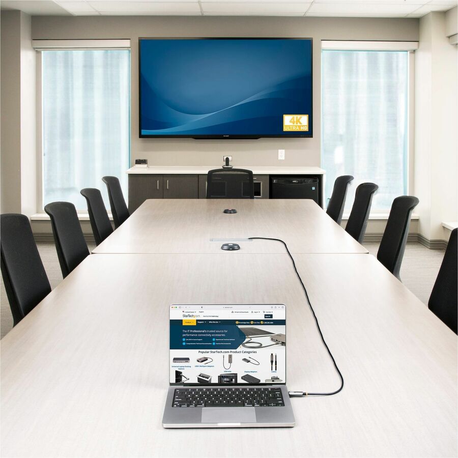 Alternate-Image7 Image for StarTech.com 30ft (9.15m) USB-C to HDMI 2.0 Active Optical Cable (AOC), 4K 60Hz, USB Type-C to HDMI Adapter Cable, CL3 Rated