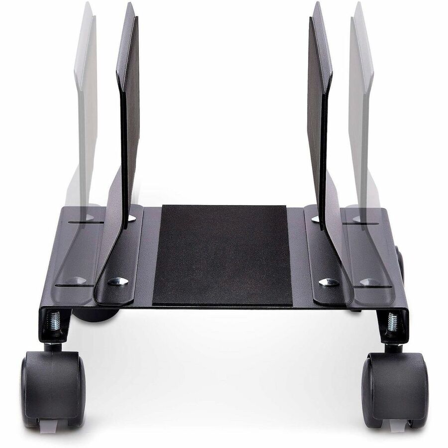 Alternate-Image1 Image for StarTech.com Computer Tower Cart, Rolling CPU Caddy on Wheels, Max 46.3lb/21kg, Adjustable PC Case Mount, Floor Stand Dolly, Steel, TAA