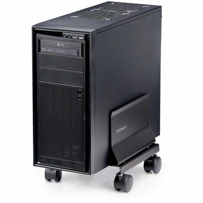 Alternate-Image4 Image for StarTech.com Computer Tower Cart, Rolling CPU Caddy on Wheels, Max 46.3lb/21kg, Adjustable PC Case Mount, Floor Stand Dolly, Steel, TAA