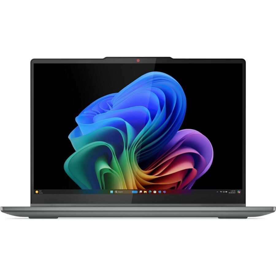 Front Image for Lenovo IdeaPad 5 14Q8X9 83GH0000US 14" Touchscreen Convertible Copilot+ PC 2 in 1 Notebook - WUXGA - Qualcomm Snapdragon X Plus X1P-42-100 - 16 GB - 1 TB SSD - English Keyboard - Luna Gray