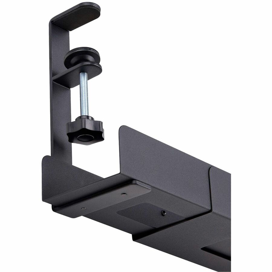 Alternate-Image2 Image for StarTech.com Under Desk Cable Management Tray, Length Adjustable, Clamp-On Installation, No Drilling Required, Black