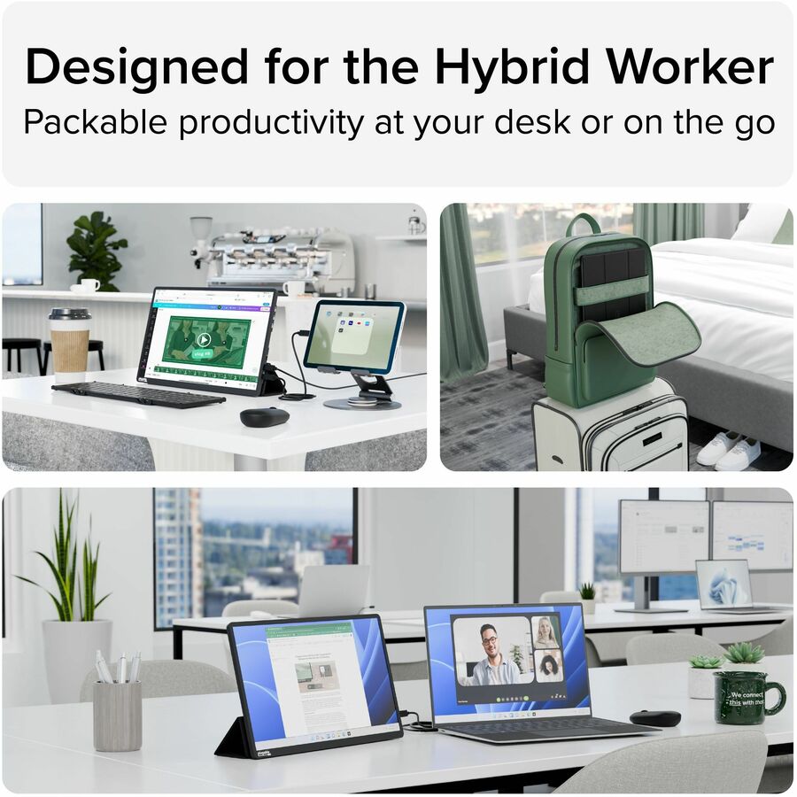 Alternate-Image5 Image for Plugable USB C Portable Monitor 15.6 Inch, 100W Pass-Through Charging for Your Laptop Smartphone Tablet