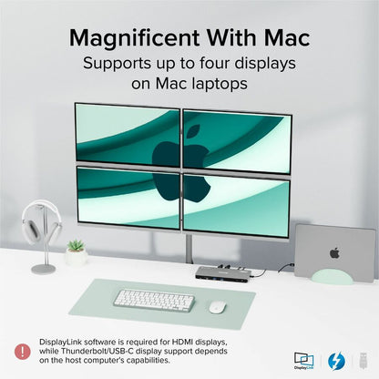 Alternate-Image2 Image for Plugable Thunderbolt 4 Dock for Quad Monitors 100W, Thunderbolt Docking Station