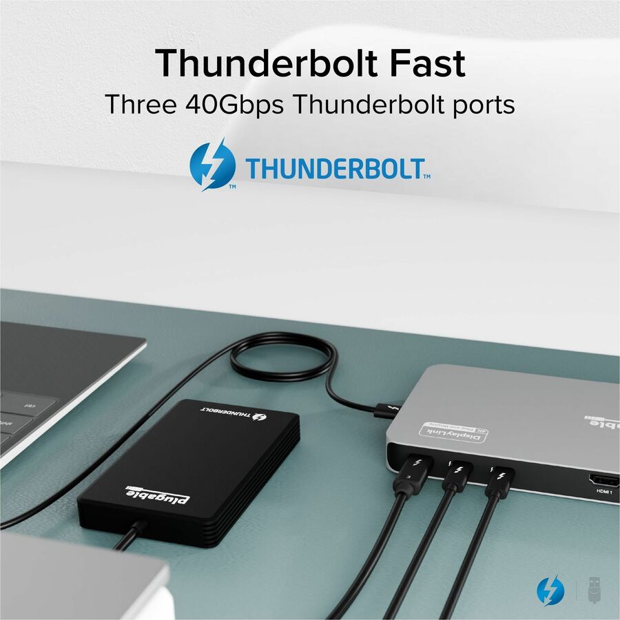 Alternate-Image7 Image for Plugable Thunderbolt 4 Dock for Quad Monitors 100W, Thunderbolt Docking Station