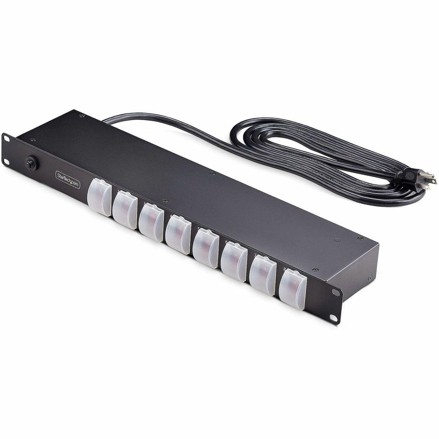 Main Image for StarTech.com 8-Outlet Horizontal Rack Mount PDU, 1U Power Strip, Outlet On/Off Switches, 15A Circuit Breaker, 8ft/2.4m Cord, NEMA 5-15P/R
