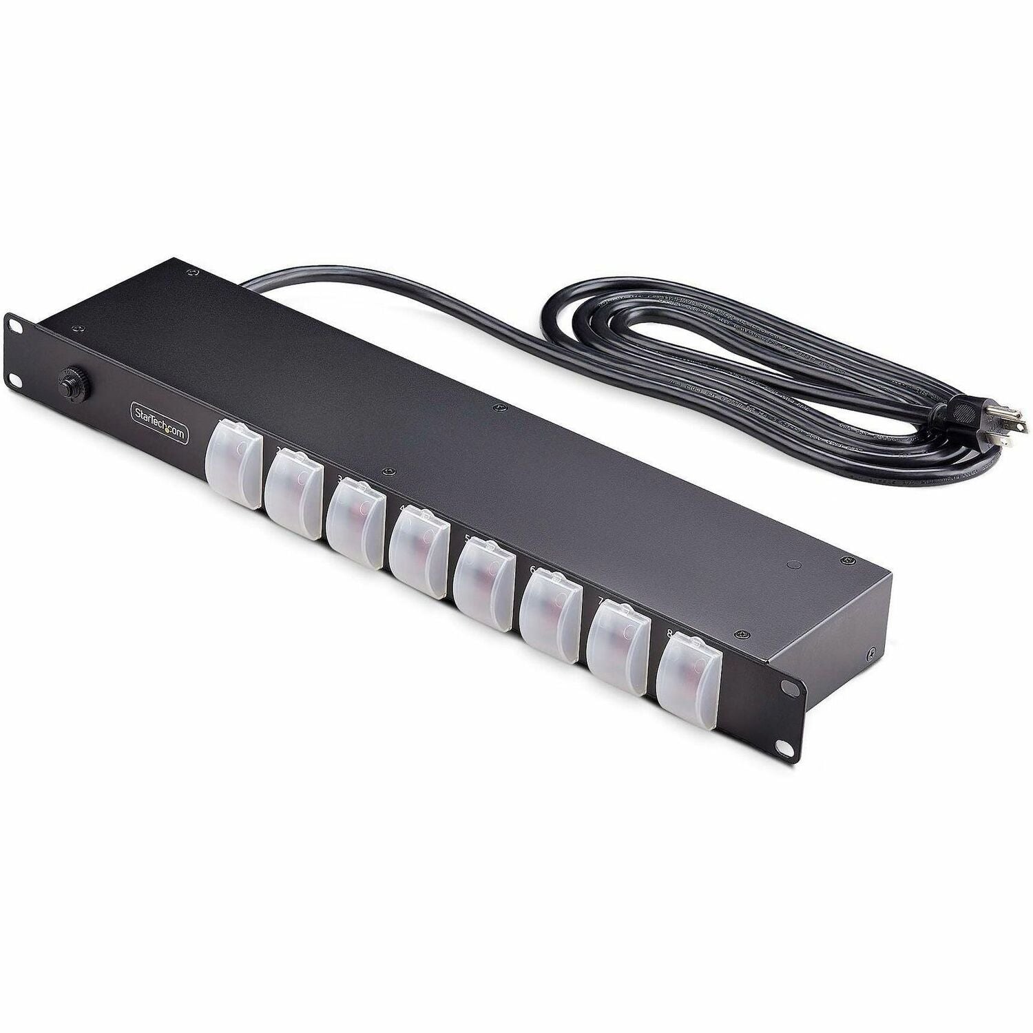 Main Image for StarTech.com 8-Outlet Horizontal Rack Mount PDU, 1U Power Strip, Outlet On/Off Switches, 15A Circuit Breaker, 8ft/2.4m Cord, NEMA 5-15P/R